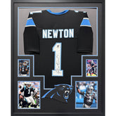 Cam Newton Framed Jersey GTSM COA Autographed Signed Carolina Panthers