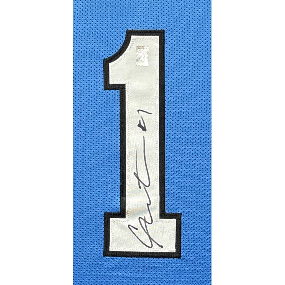 Cam Newton Framed Blue Jersey GTSM Autographed Signed Carolina Panthers