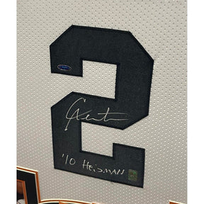 Cam Newton Framed White Jersey GTSM COA Autographed Signed Auburn HW