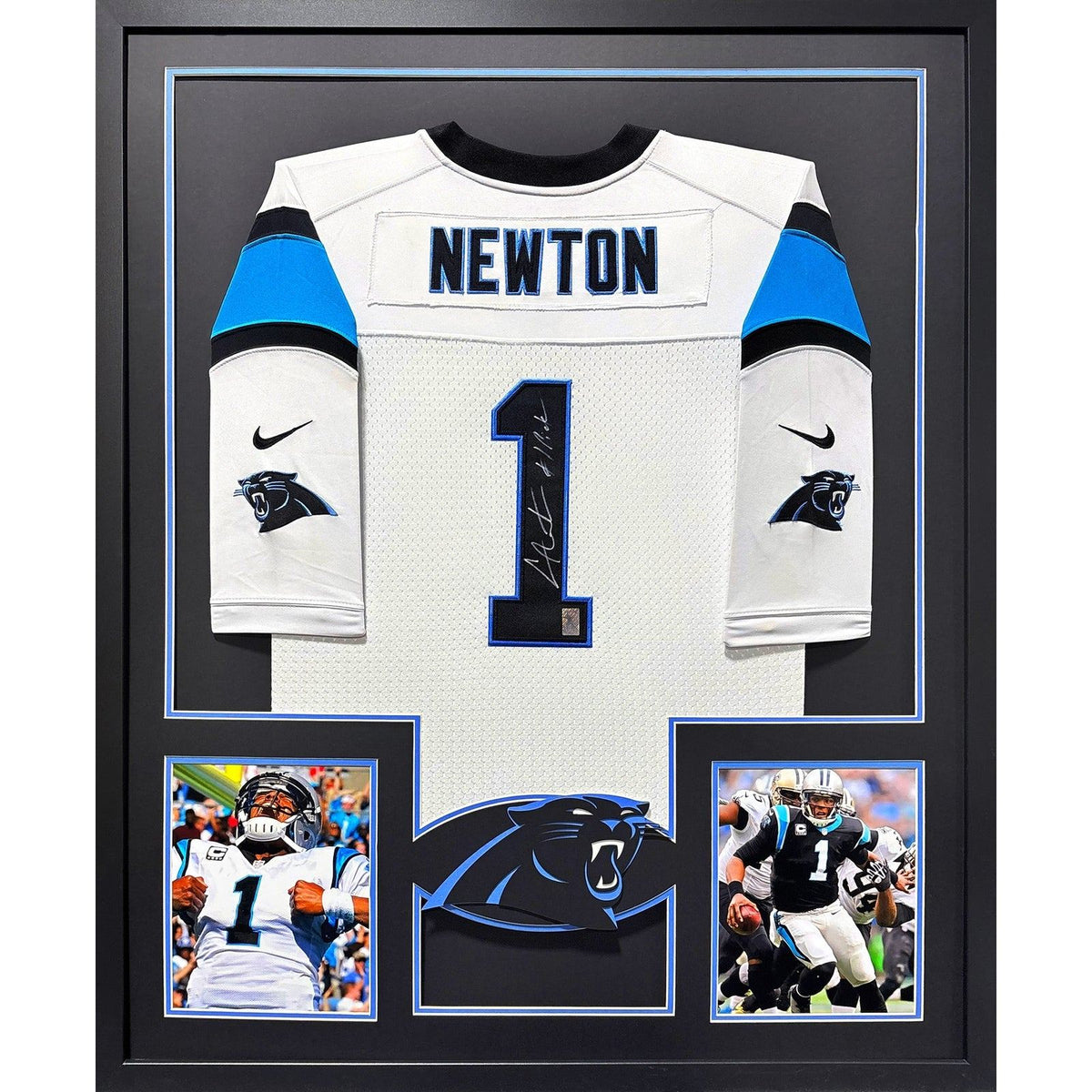 Cam Newton Framed Jersey GTSM COA Autographed Signed Carolina Panthers