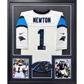 Cam Newton Framed Jersey GTSM COA Autographed Signed Carolina Panthers