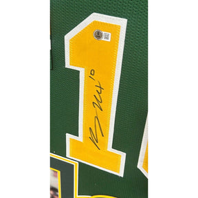 Bo Nix Framed Signed Oregon Green Jersey Beckett Autographed