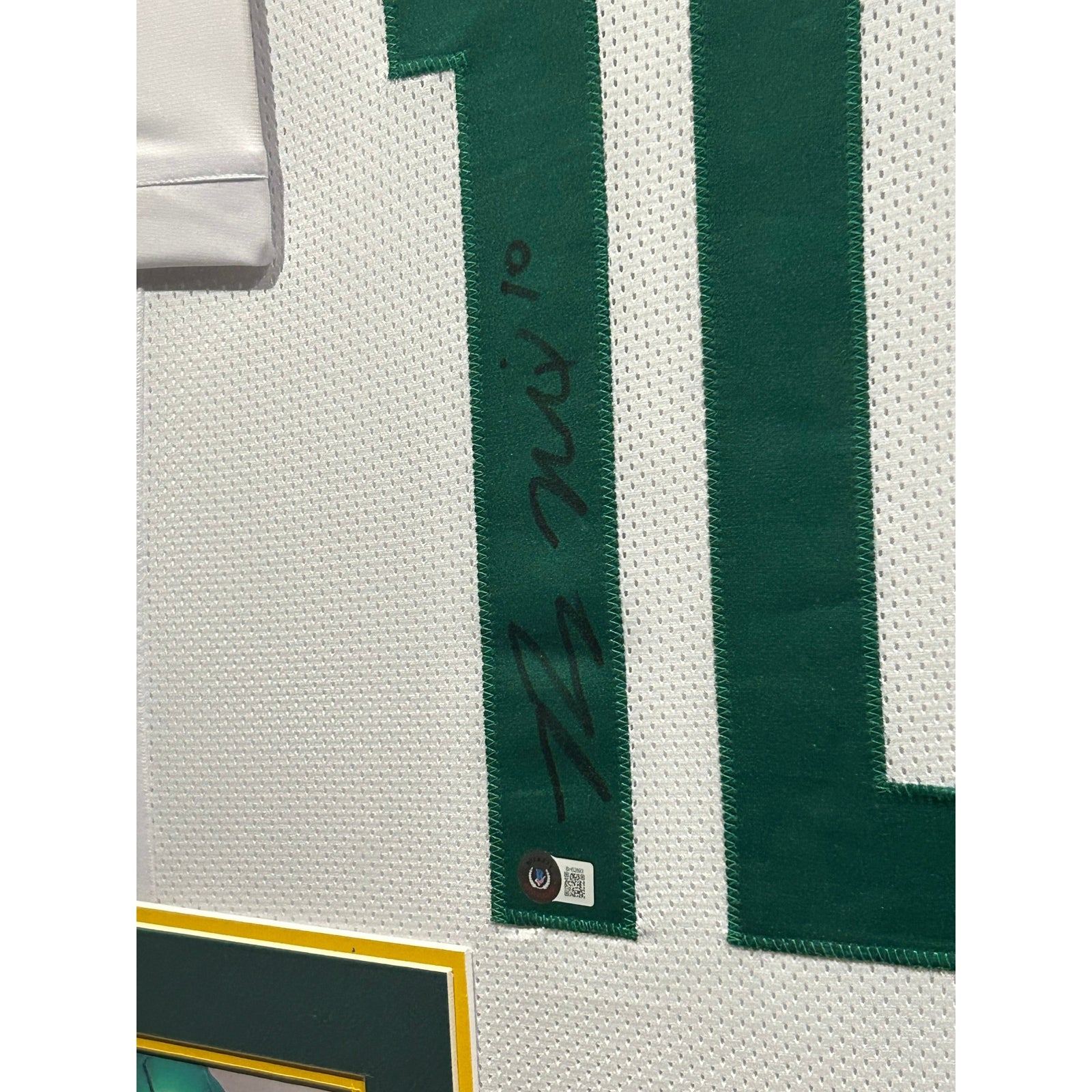Bo Nix Framed Signed Oregon White Jersey Beckett Autographed