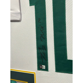 Bo Nix Framed Signed Oregon White Jersey Beckett Autographed