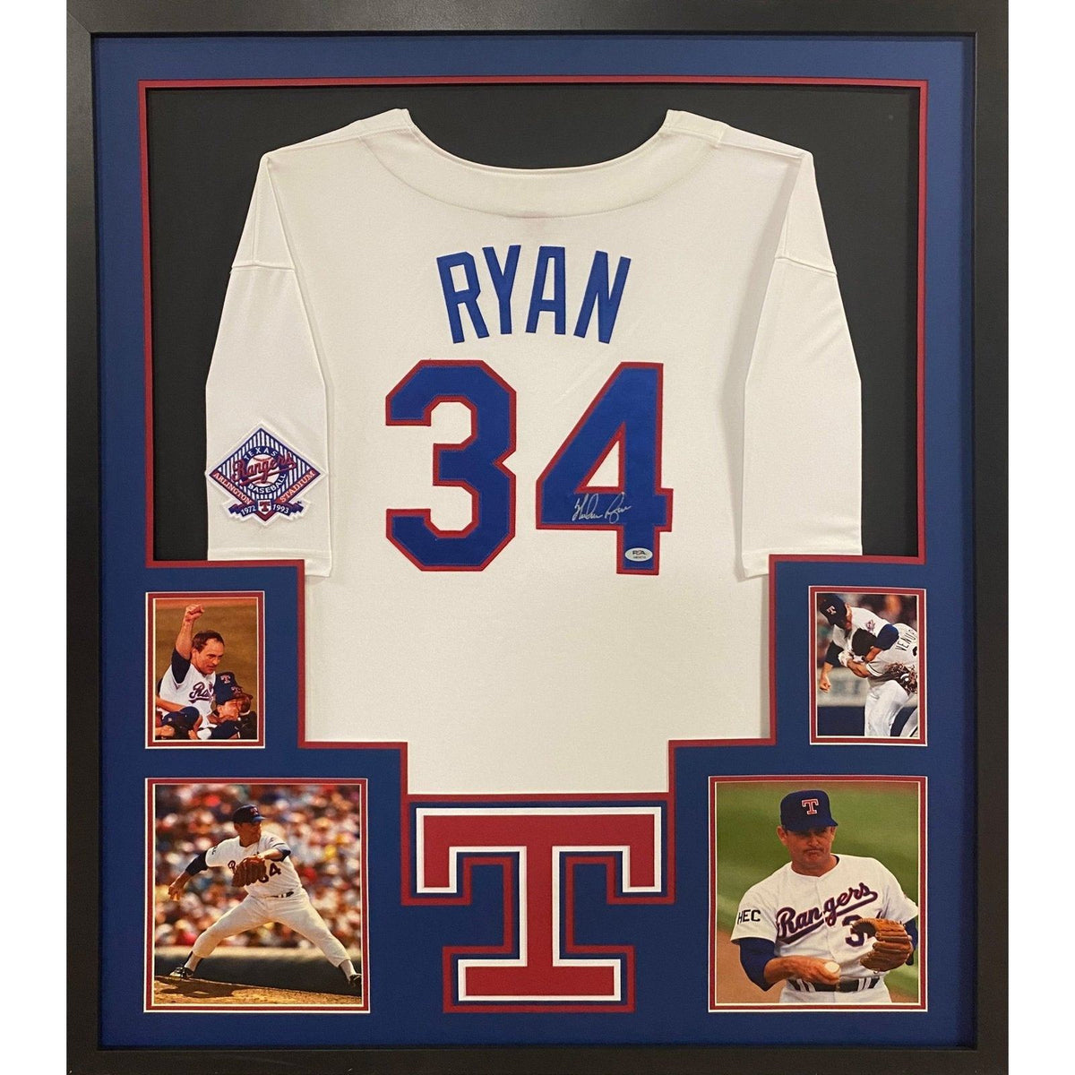 Nolan Ryan Signed Framed Jersey PSA/DNA Texas Rangers Autographed