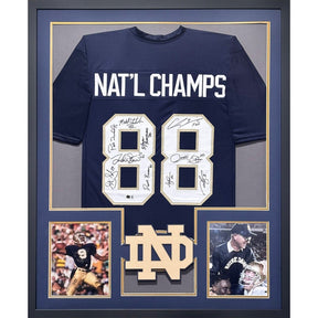 Notre Dame 1988 Champions Framed Signed Jersey Beckett Autographed