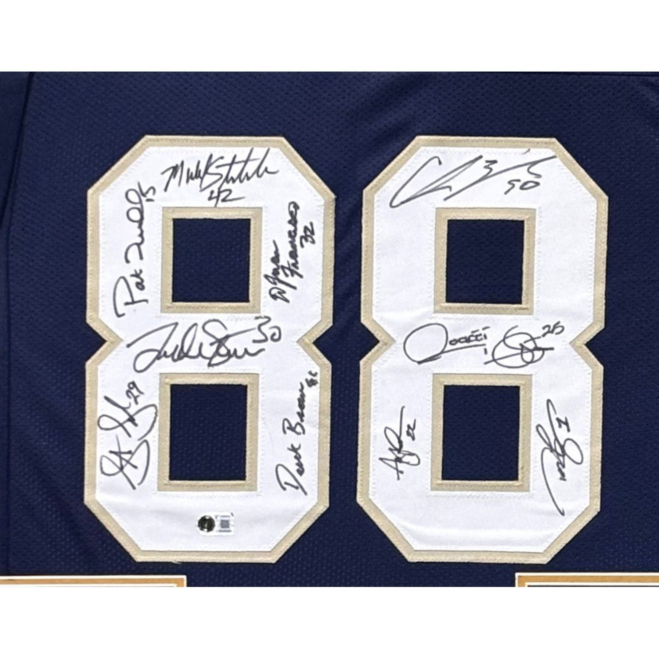 Notre Dame 1988 Champions Framed Signed Jersey Beckett Autographed