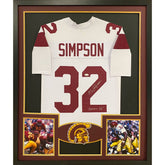 OJ Simpson Framed White Jersey Autographed Signed USC  O.J. JSA