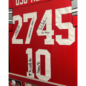 Ohio State Heisman Winners Framed Signed Jersey Beckett Autographed OSU
