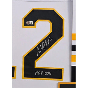 Adam Oates Signed Framed White Jersey Boston Bruins Beckett Autographed