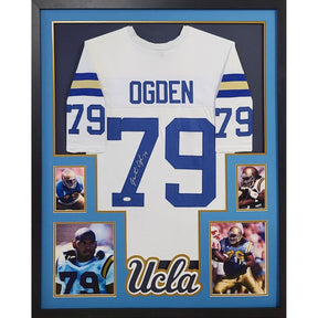 Jonathan Ogden Framed Signed White Jersey JSA Autographed UCLA