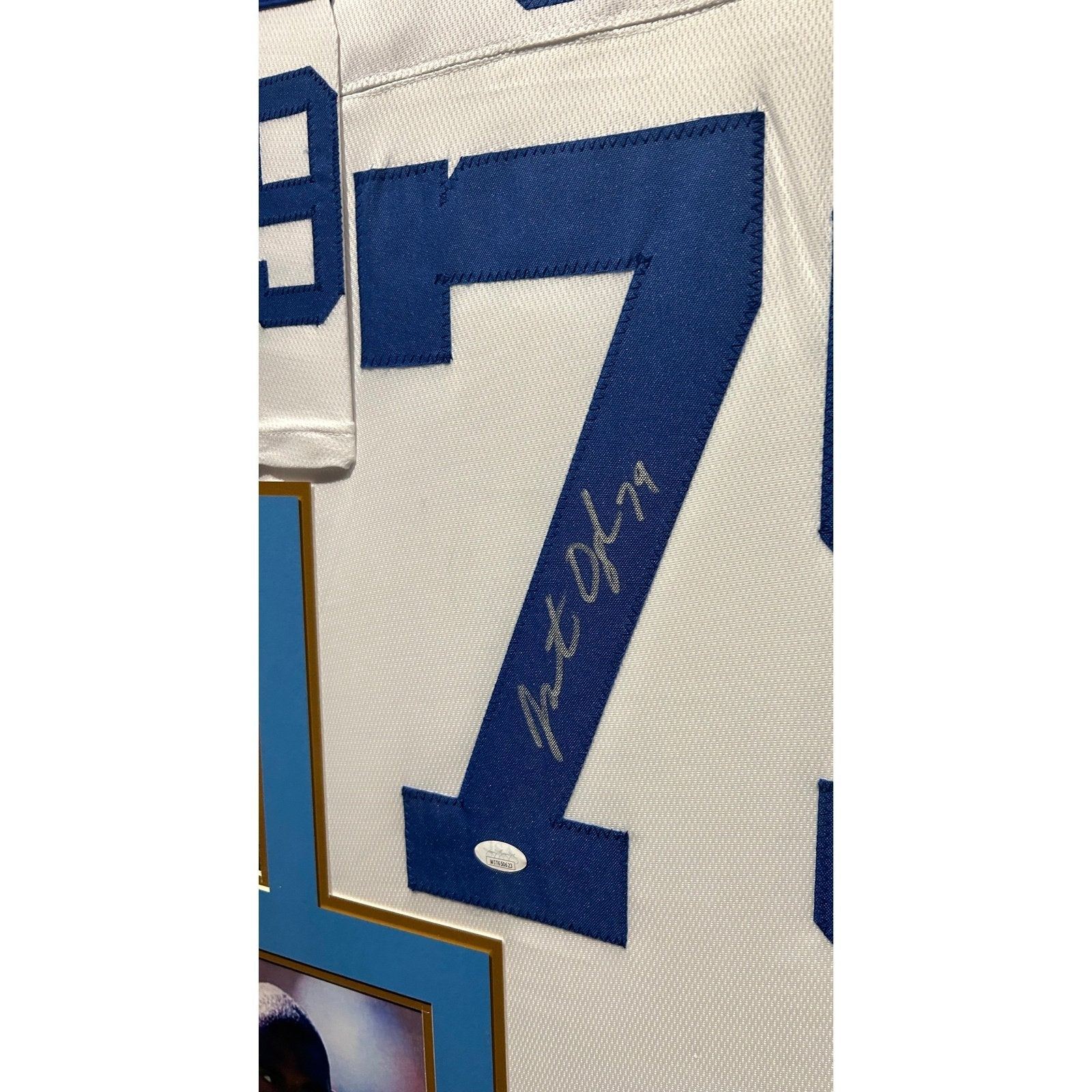 Jonathan Ogden Framed Signed White Jersey JSA Autographed UCLA