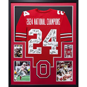Ohio State 2024 Team Signed Framed Jersey COA Autographed Jeremiah Smith