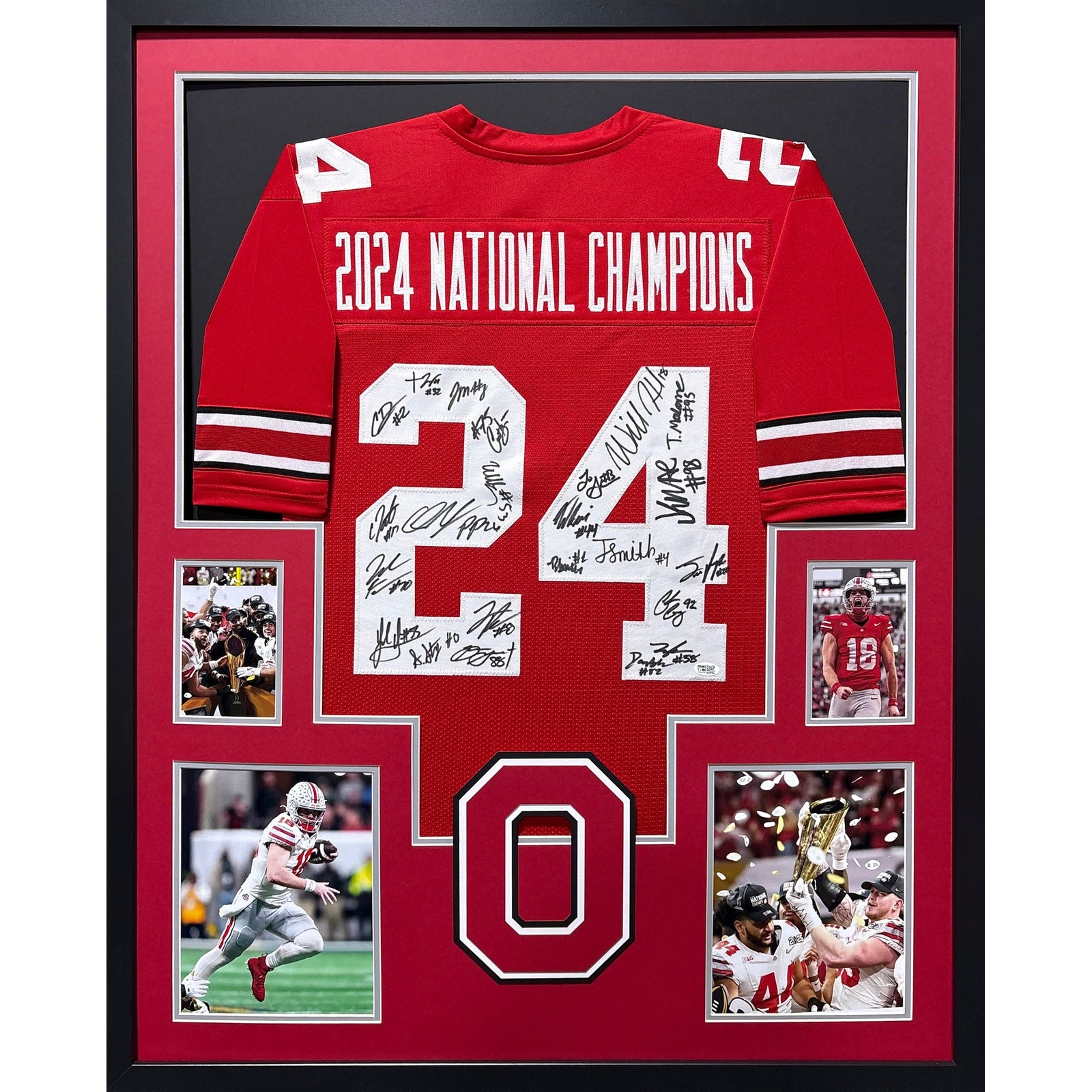Ohio State 2024 Team Signed Framed Jersey COA Autographed Jeremiah Smith