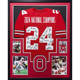 Ohio State 2024 Team Signed Framed Jersey COA Autographed Jeremiah Smith