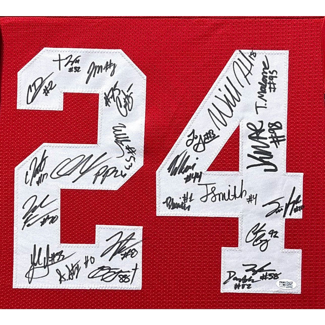 Ohio State 2024 Team Signed Framed Jersey COA Autographed Jeremiah Smith