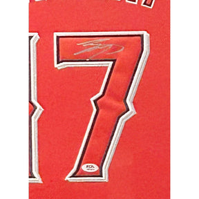 Shohei Ohtani Signed Framed Jersey PSA/DNA Autographed Los Angeles Angels 4P