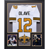 Chris Olave Framed Signed Jersey Beckett Autographed New Orleans Saints
