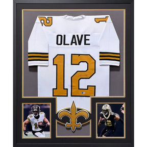 Chris Olave Framed Signed Jersey Beckett Autographed New Orleans Saints
