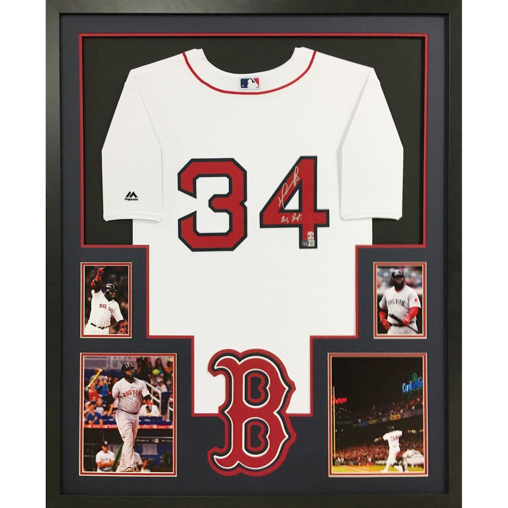 David Ortiz Boston Red Sox Autographed Framed Majestic Authentic White  Retirement Logo Jersey with Big Papi Inscription