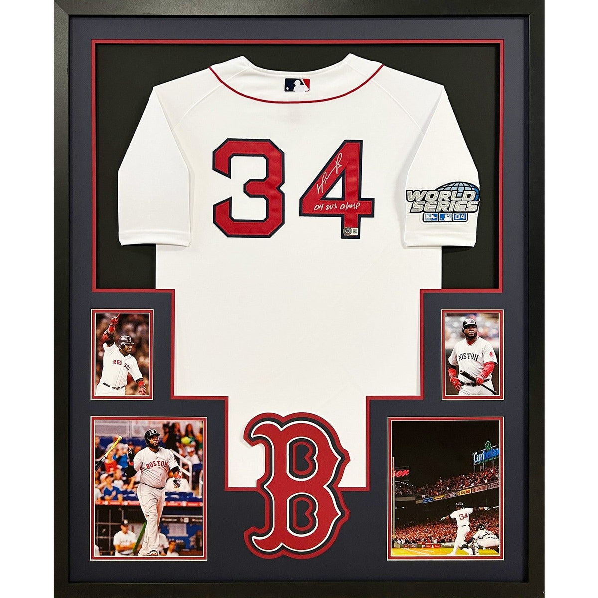 David Ortiz Big Papi Signed Framed Boston Red Sox Jersey Autographed Beckett