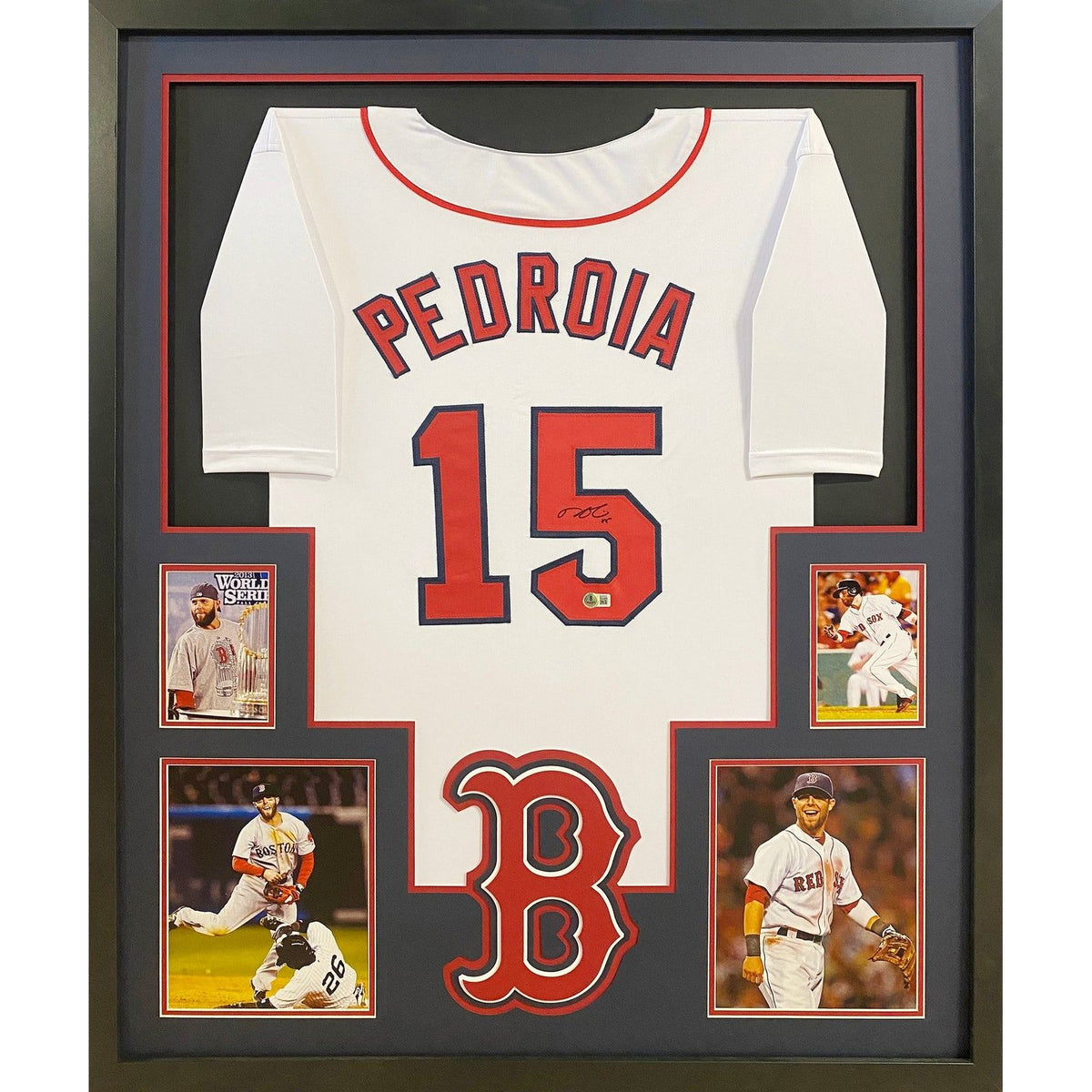 Dustin Pedroia Framed Signed Boston Red Sox Jersey Beckett Autographed