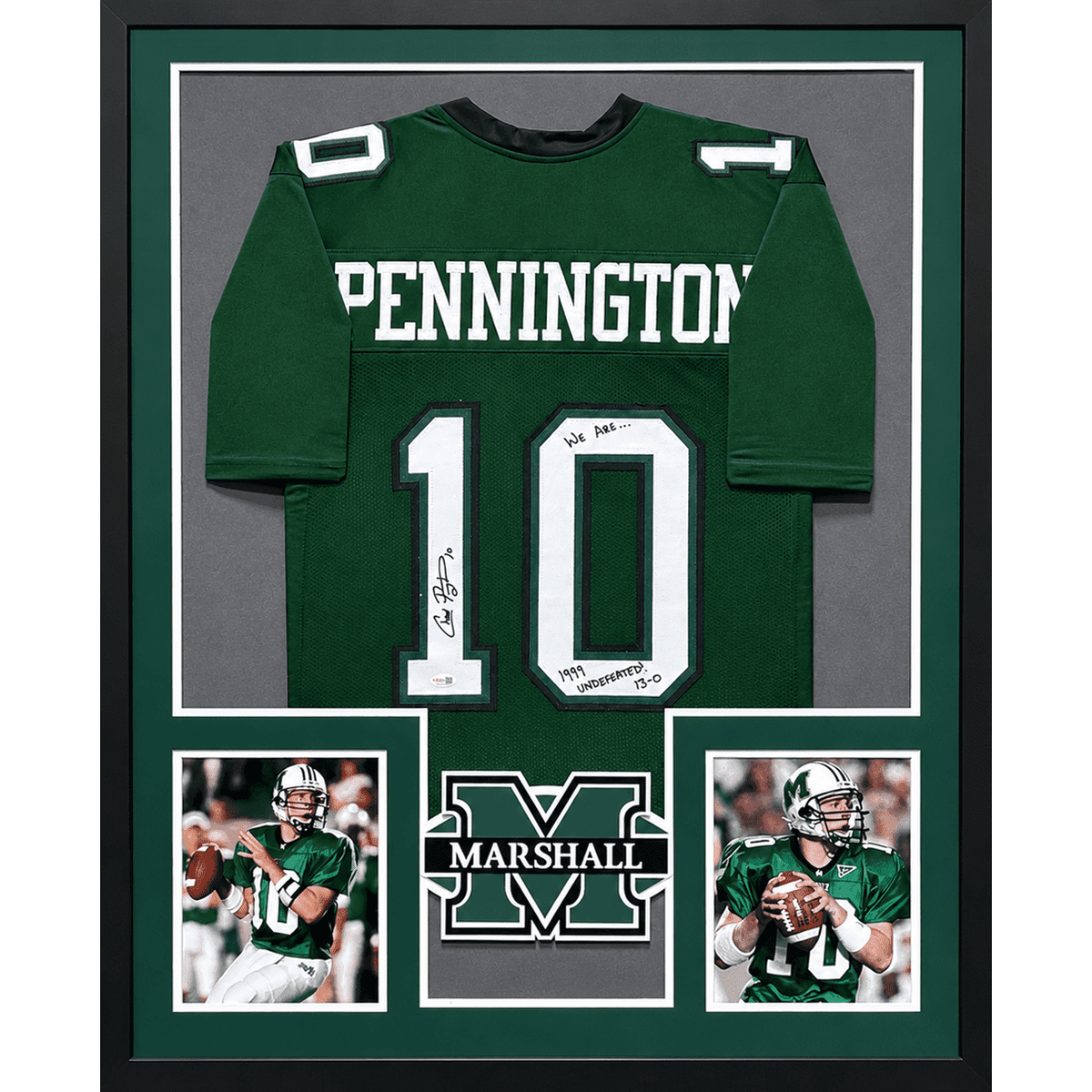 Chad Pennington Framed Signed Jersey JSA COA Autographed Marshall