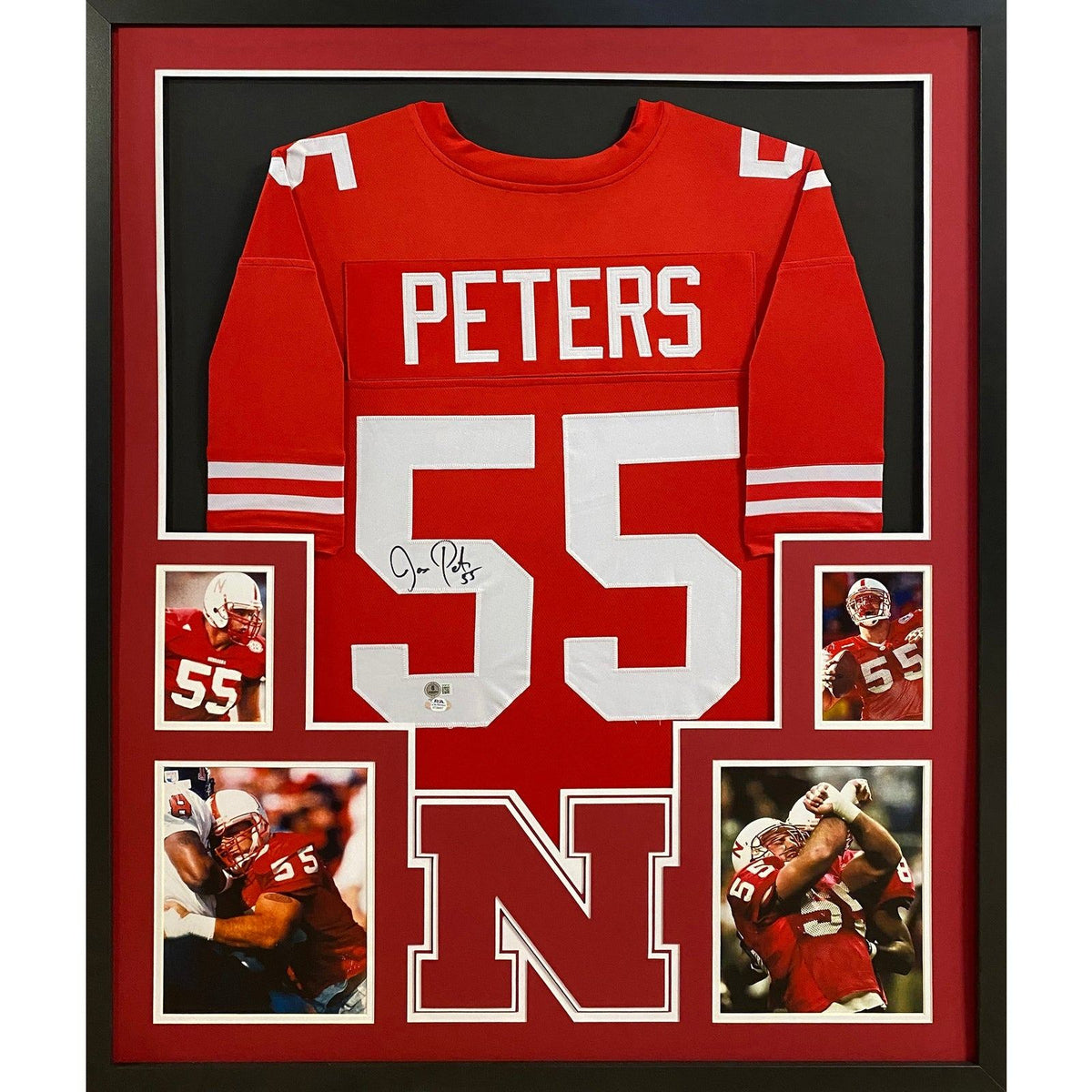 Jason Peters Framed Signed Nebraska Jersey Beckett Autographed