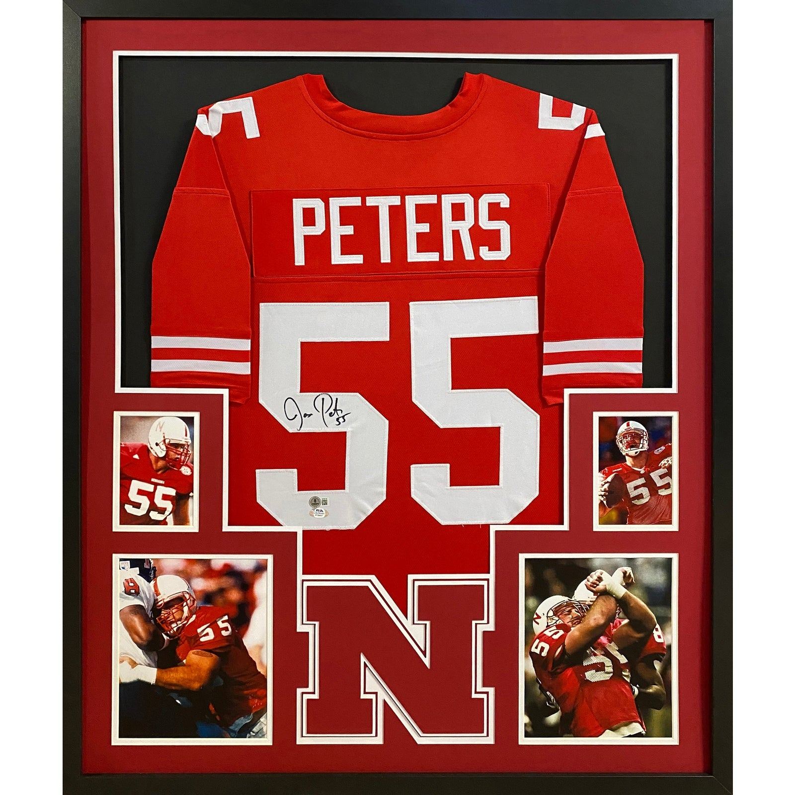 Jason Peters Framed Signed Nebraska Jersey Beckett Autographed