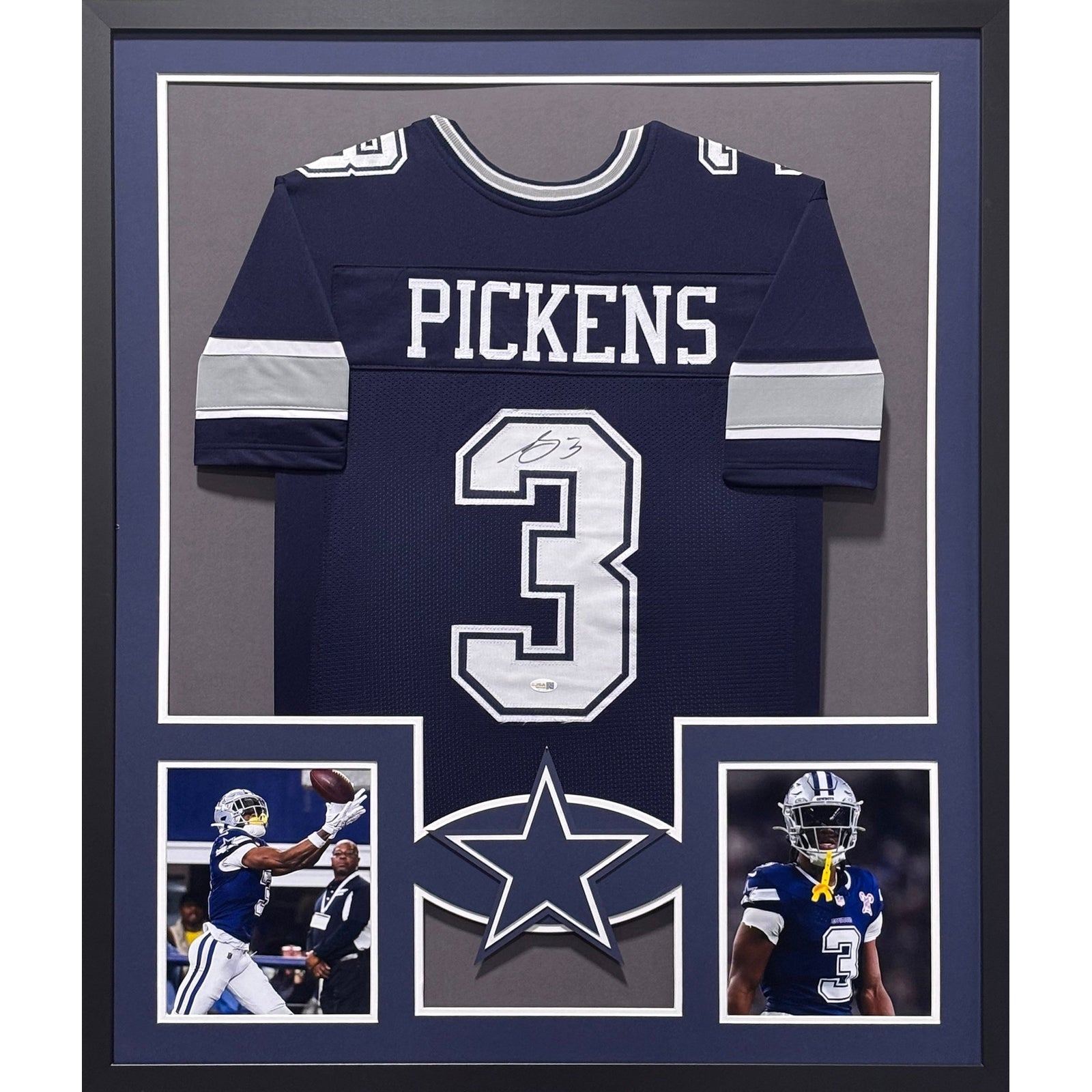 George Pickens Signed Framed Jersey JSA Autographed Dallas Cowboys
