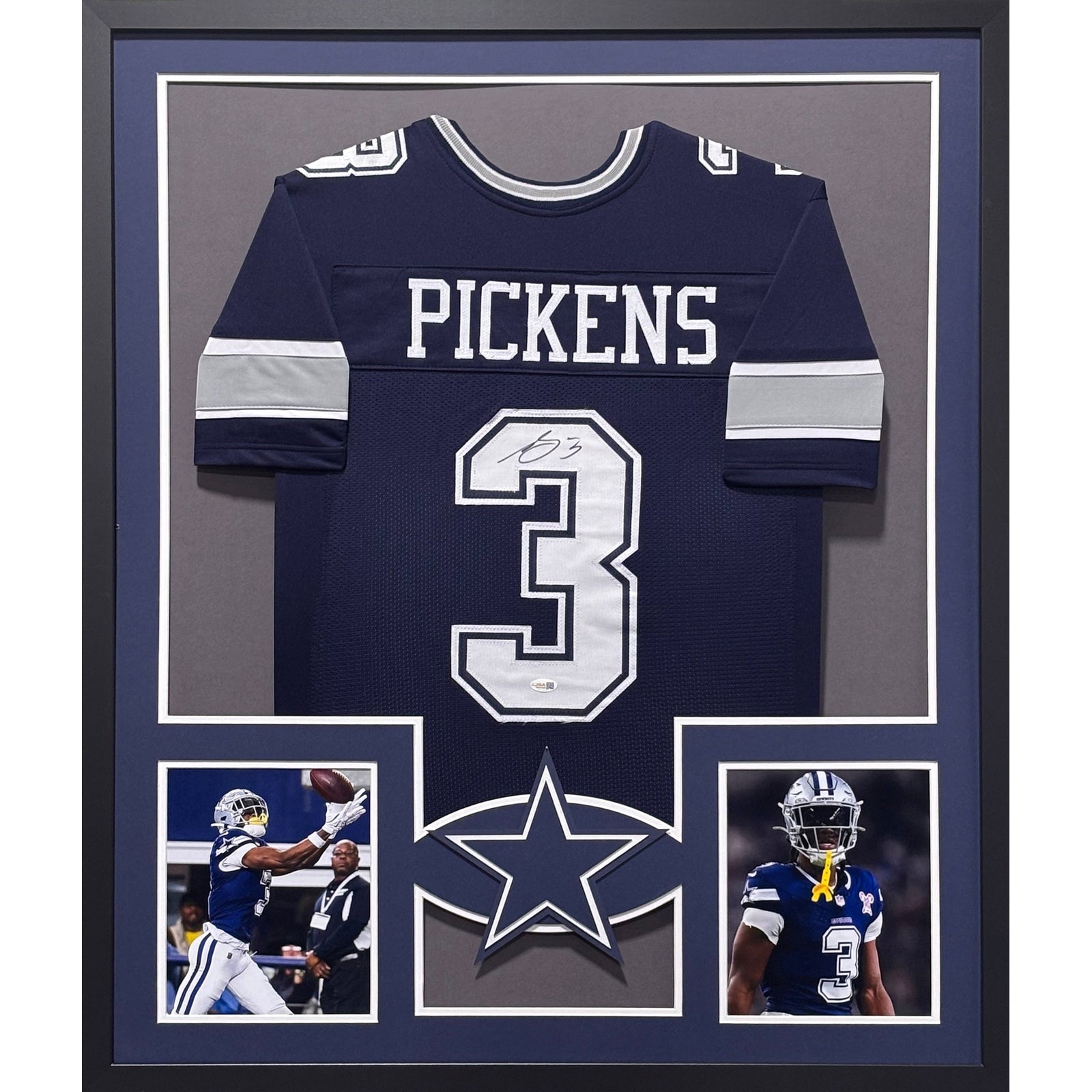 George Pickens Signed Framed Jersey JSA Autographed Dallas Cowboys