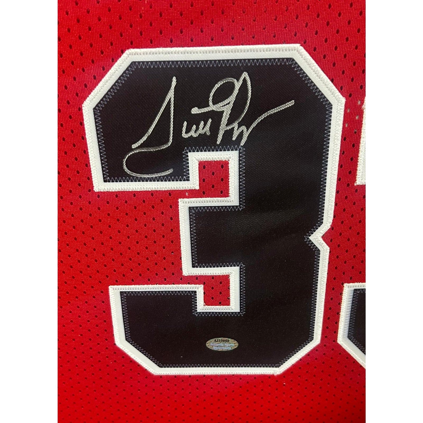 Scottie Pippen Framed Red Jersey Schwartz Autographed Signed Chicago Bulls