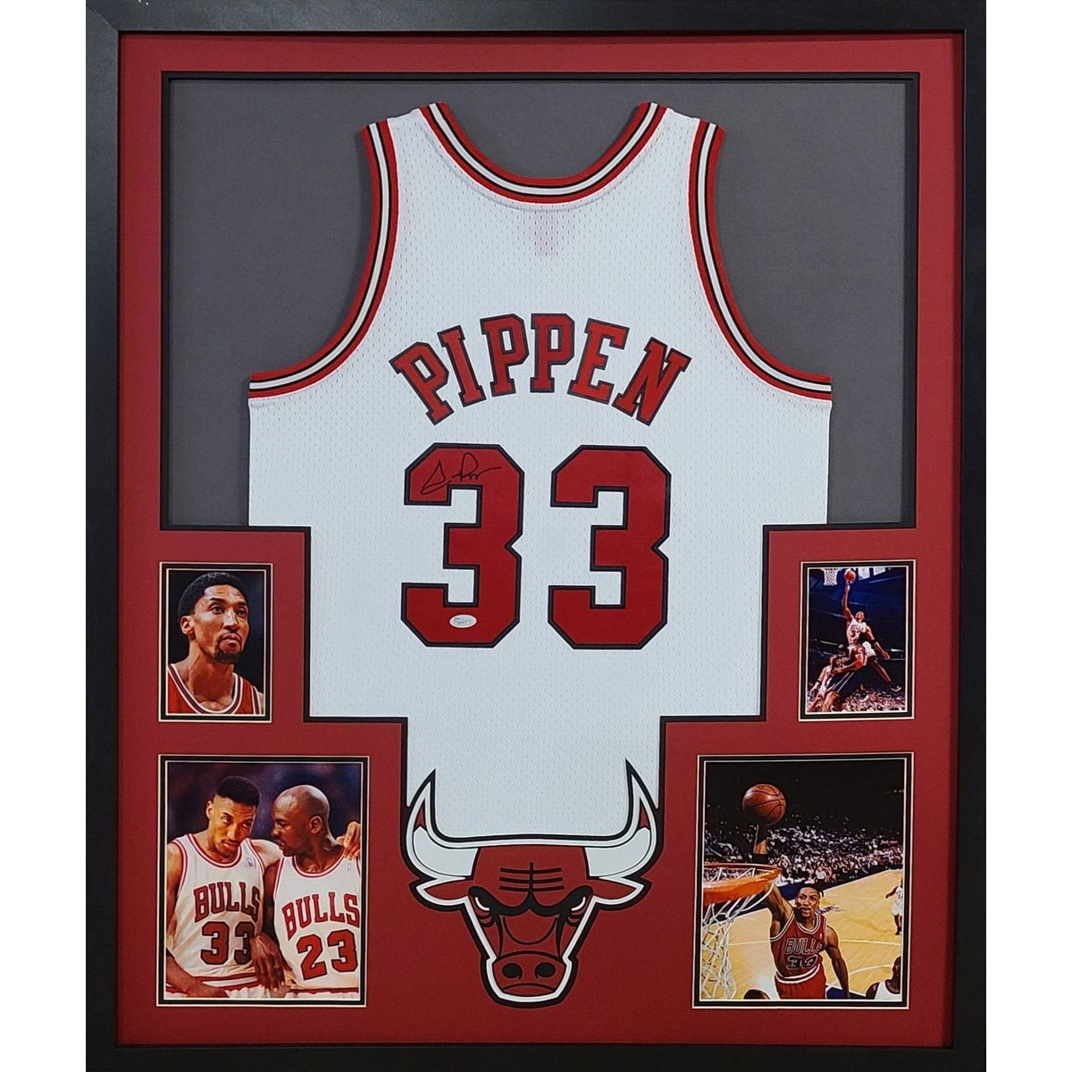 Scottie Pippen Framed Jersey JSA Autographed Signed Chicago Bulls