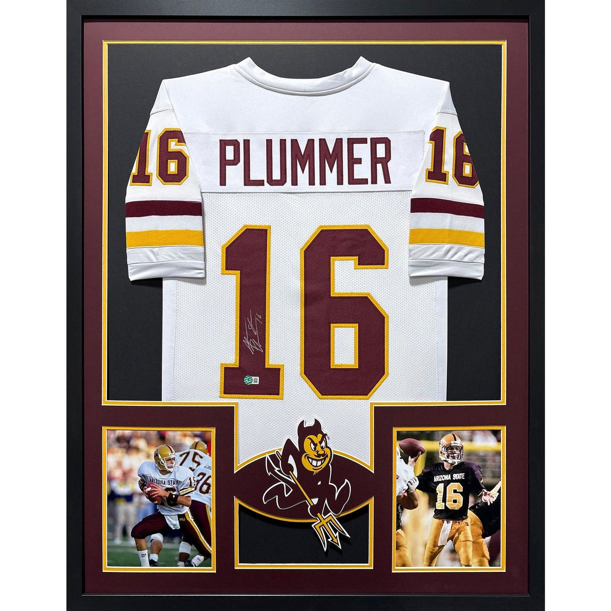 Jake Plummer Framed Signed Arizona State White Jersey Beckett Autographed