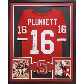 Jim Plunkett Framed Signed Jersey PSA/DNA Autographed Stanford Heisman