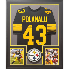 Troy Polamalu Signed Framed Jersey Beckett Autographed Pittsburgh Steelers CR