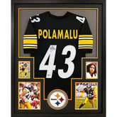 Troy Polamalu Signed Framed Jersey Beckett Autographed Pittsburgh Steelers NL