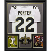 Tracy Porter Framed White Jersey PSA/DNA Autographed Signed Saints 2P