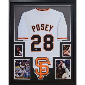 Buster Posey Framed Signed Jersey LOJO COA Autographed San Francisco 49ers