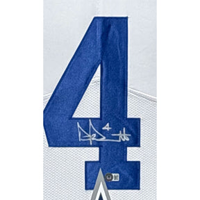 Dak Prescott Framed Signed White Jersey Beckett Autographed Dallas Cowboys PC