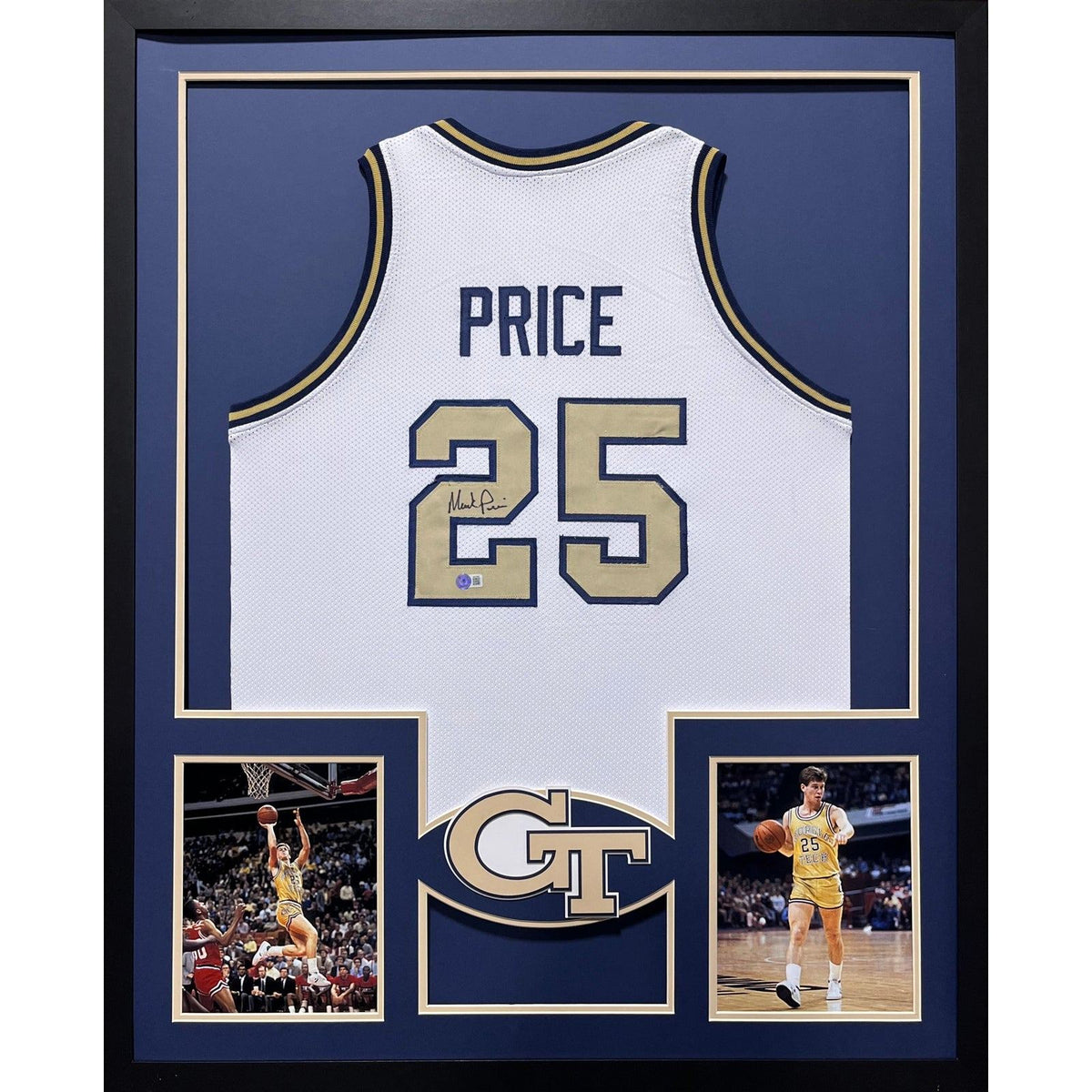 Mark Price Framed Signed Jersey Beckett Autographed GT Georgia Tech Cavaliers