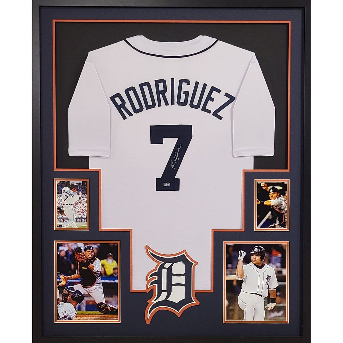 Ivan Rodriguez Signed Framed Jersey SI COA Autographed Pudge Tigers