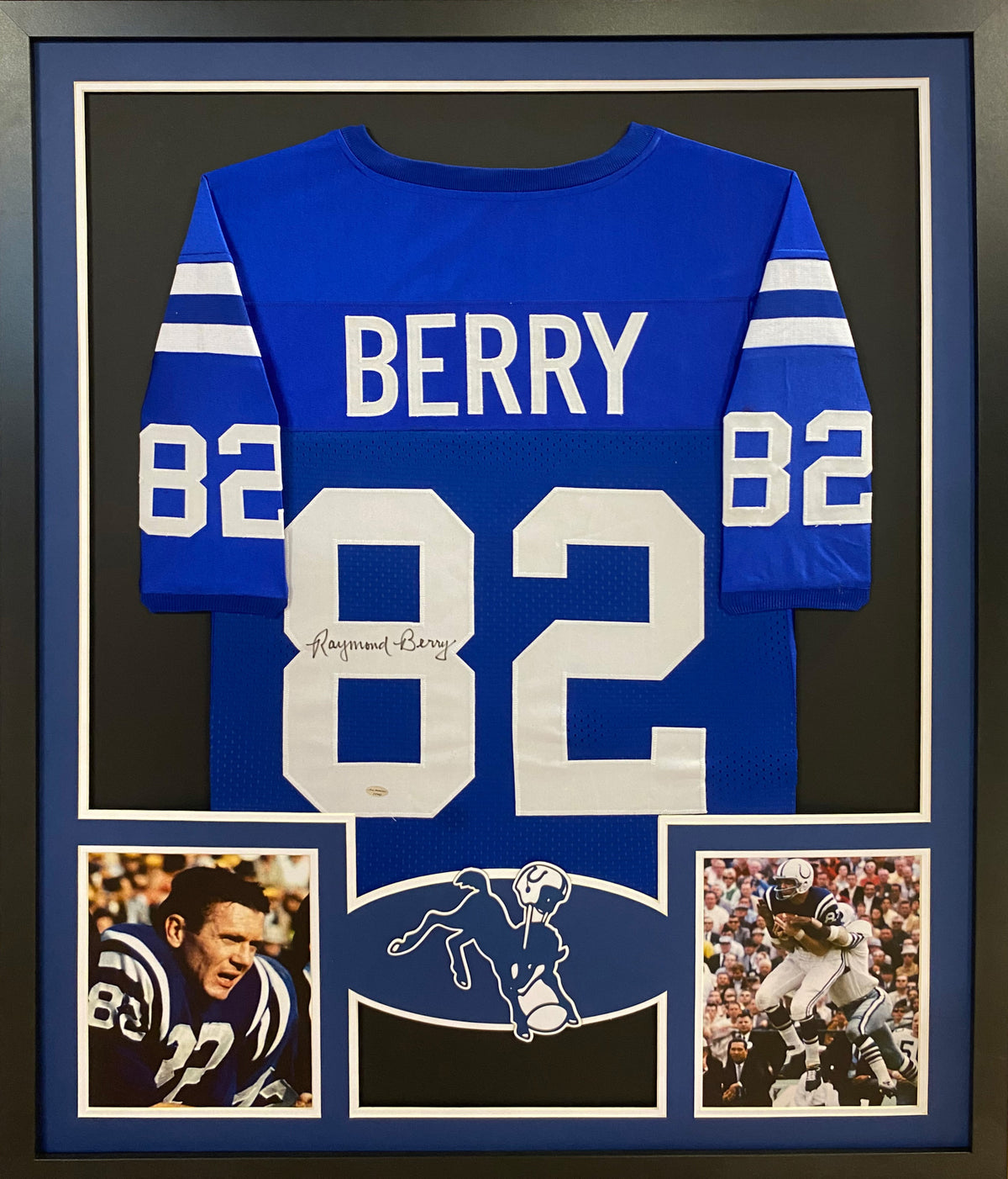 Raymond Berry Framed Jersey Leaf COA Autographed Signed Baltimore Colts SMU