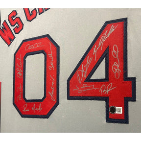 2004 Red Sox Framed Signed by 11 Jersey Beckett Autographed Boston