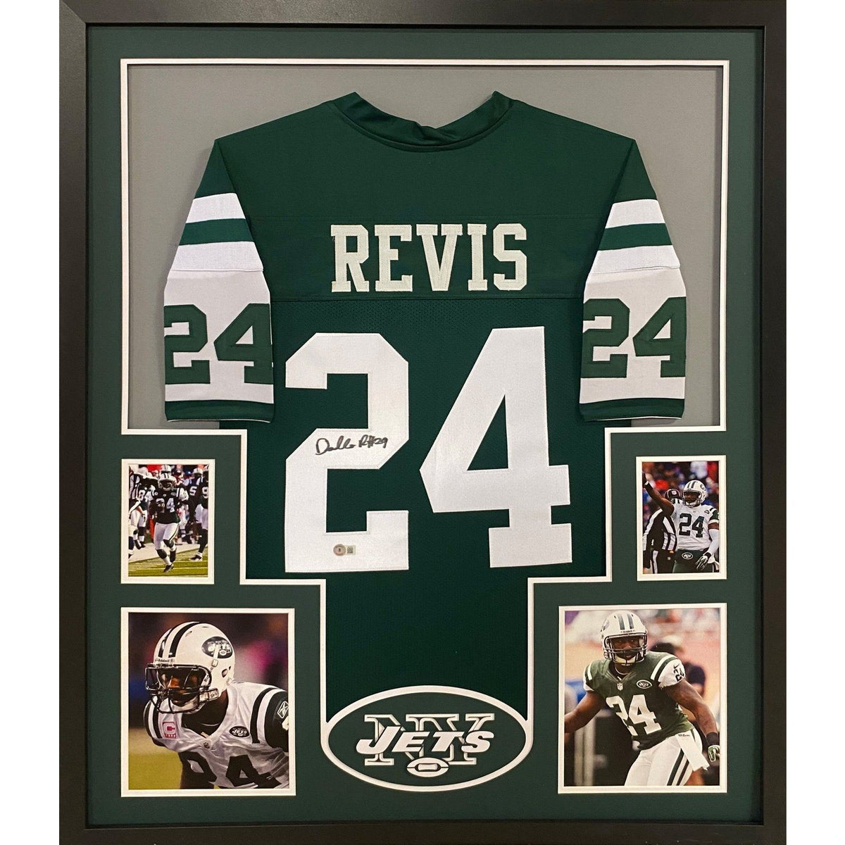 Darrelle Revis Framed Signed New York Jets Jersey Beckett Autographed