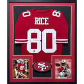 Jerry Rice Signed Framed Red Jersey Rice COA Autographed 49ers