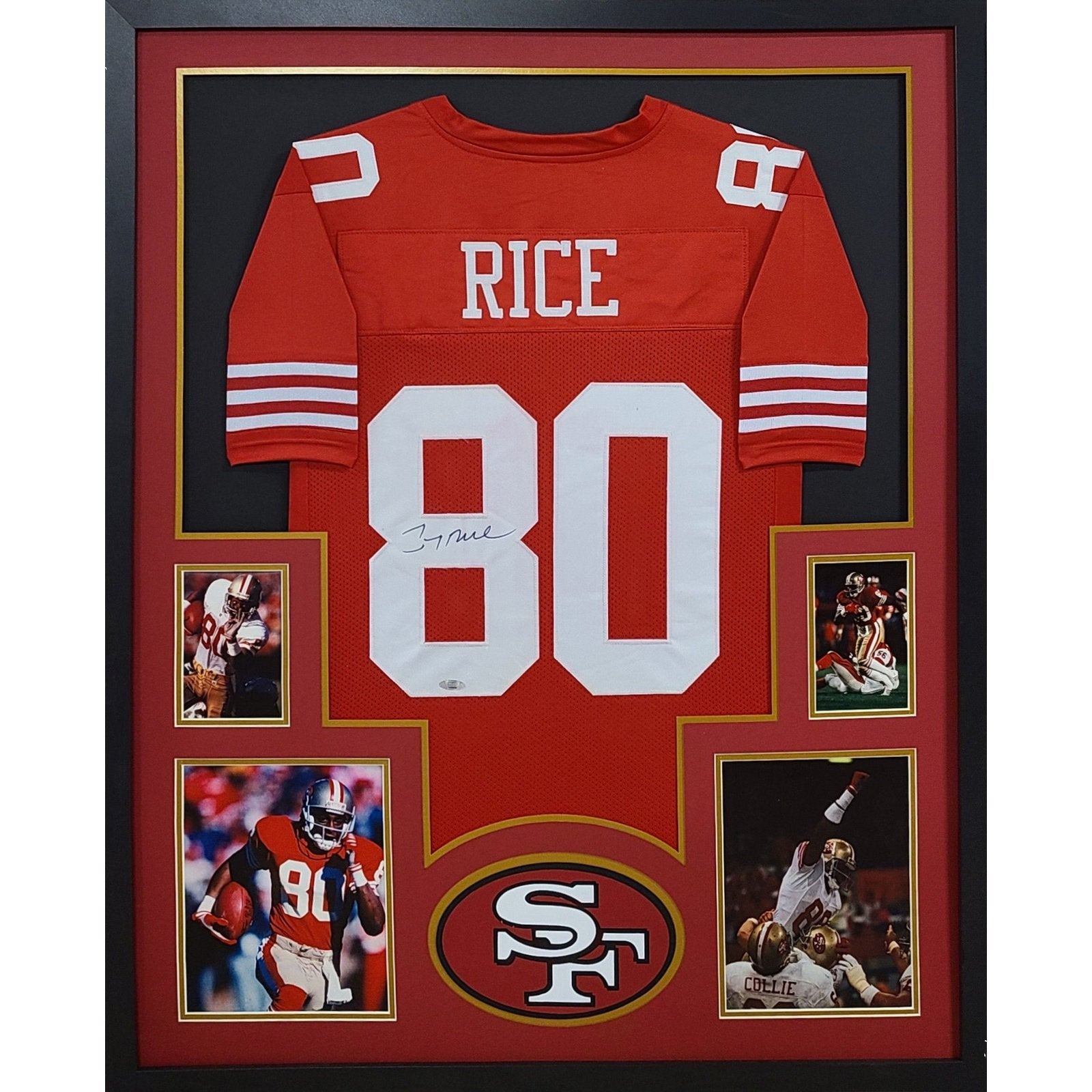 Jerry Rice Signed Framed 80s Jersey Tristar Autographed San Francisco 49ers