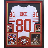 Jerry Rice Signed Framed White Jersey Beckett Autographed San Francisco 49ers