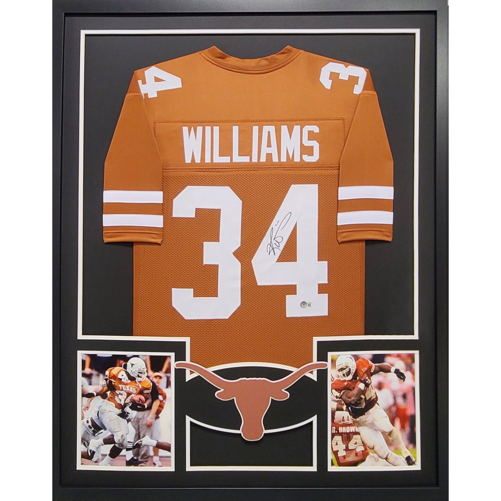 Ricky Williams Framed Signed Jersey Beckett Autographed Texas Longhorns NH