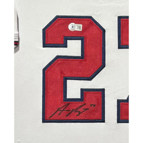 Austin Riley Framed Signed Jersey Beckett Autographed Atlanta Braves